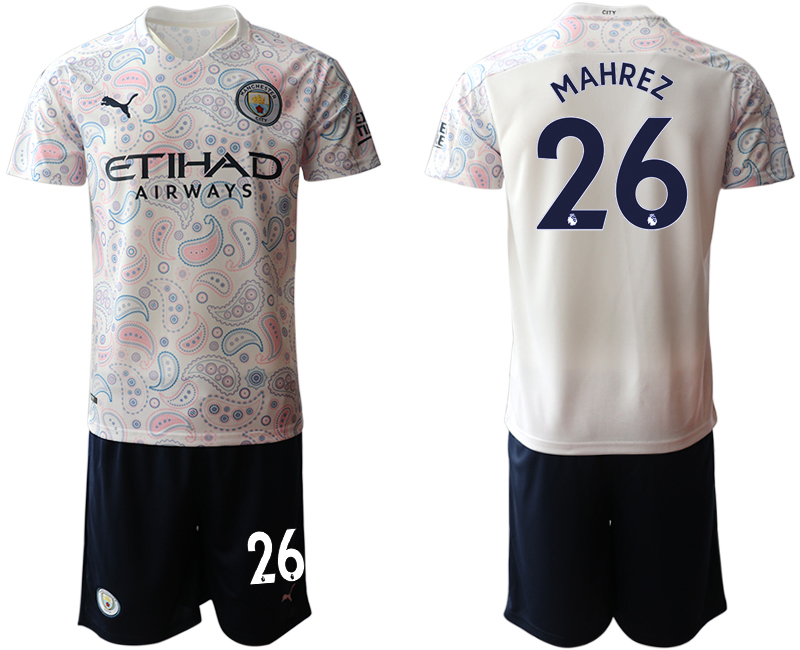 Men 2020-2021 club Manchester City away #26 white Soccer Jerseys->manchester city jersey->Soccer Club Jersey